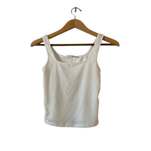 Olive & Oak Women's Crop Top Tank Size XS White Square Neck Sleeveless Casual